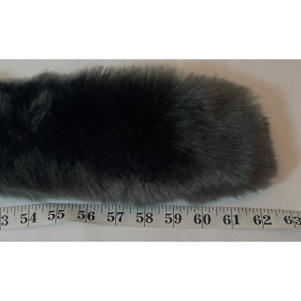 Evelyne Prelonge Faux Fur Scarf Gray Neck Wrap Stole 62" France Luxury Mob Wife - Picture 13 of 13